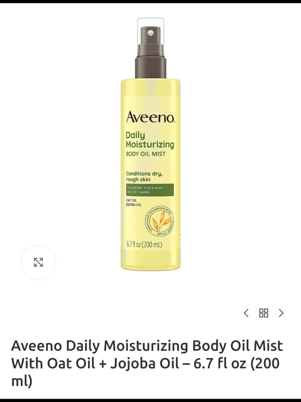 Aveeno Daily Moisturizing Body Oil Mist - Yellow